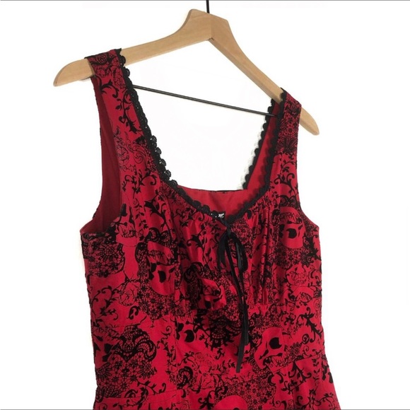 Hot topic filigree skull flared flocked dress - Picture 5 of 16